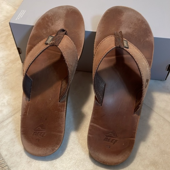 Reef leather smoothy flip flop men’s size 10 - Picture 11 of 11